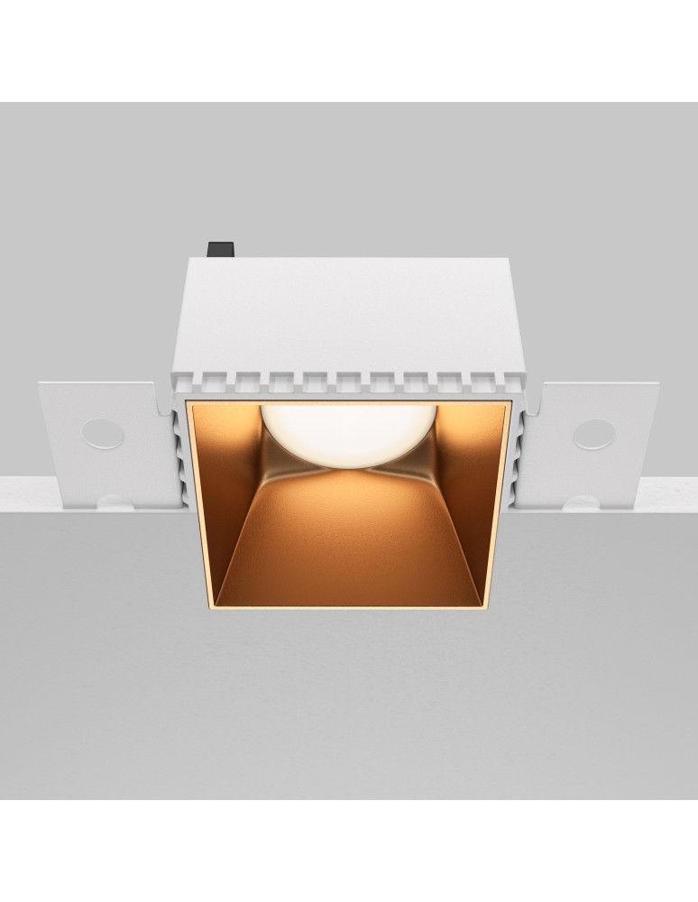 Frameless flush-mounted lamps - trimless - Maytoni Share Flush-mounted frameless putty 1xGU10 20W Gold Matte DL051-01-GU10-SQ-WMG - product kolory-swiatla.pl 5