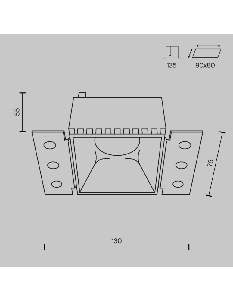 Frameless flush-mounted lamps - trimless - Maytoni Share Flush-mounted frameless putty 1xGU10 20W Gold Matte DL051-01-GU10-SQ-WMG - product kolory-swiatla.pl 6