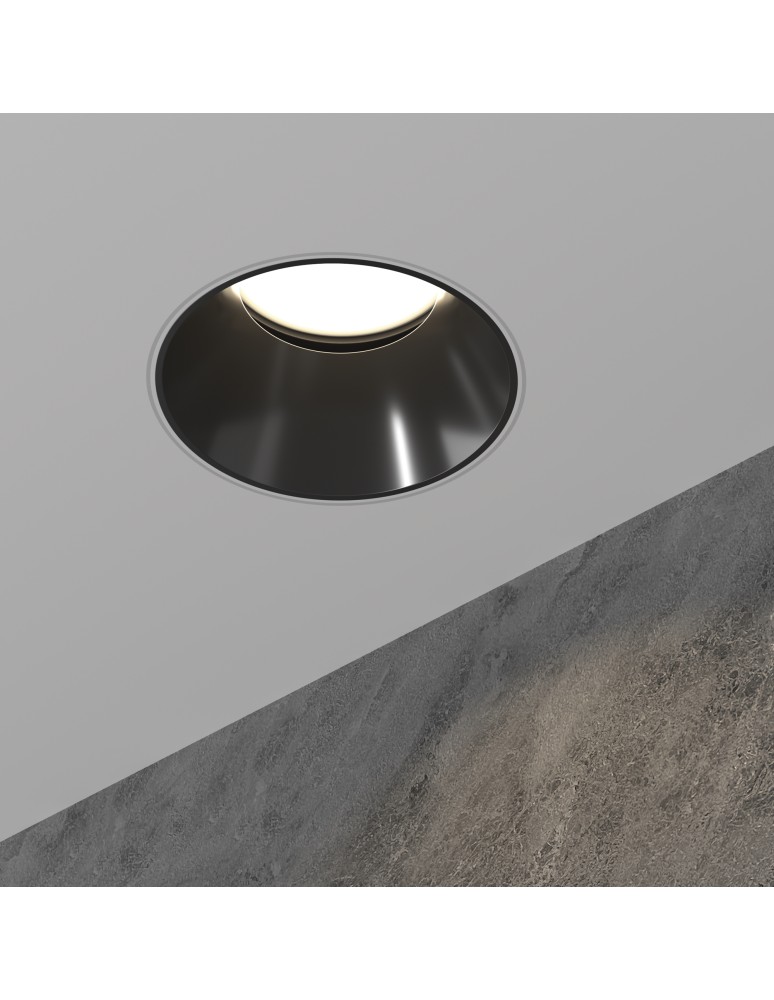 Frameless flush-mounted lamps - trimless - Maytoni Share Flush-mounted frameless putty 1xGU10 10W White, Black DL051-U-2WB - product kolory-swiatla.pl 2