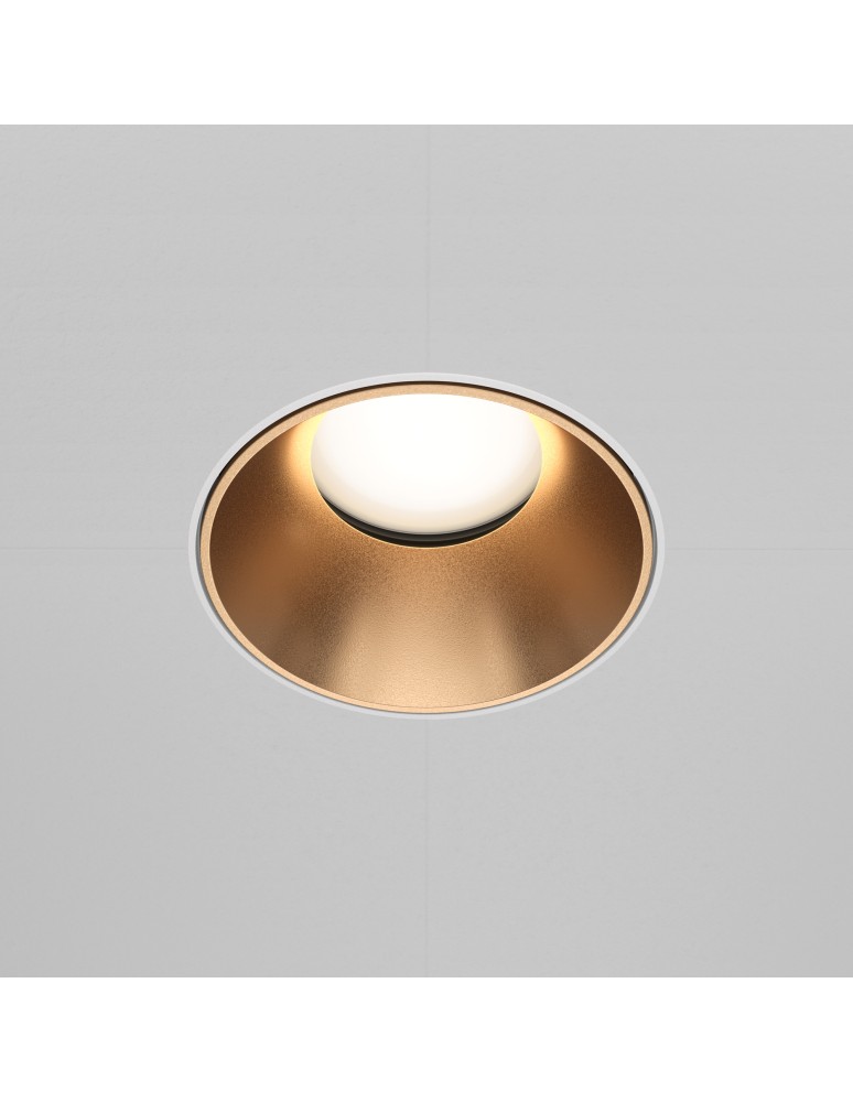 Frameless flush-mounted lamps - trimless - Maytoni Share Flush-mounted Frameless Putty 1xGU10 10W White, Gold Matte DL051-U-2WMG - product kolory-swiatla.pl 3
