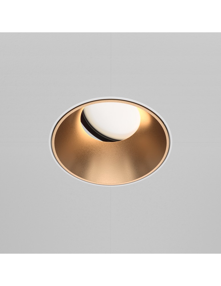 Frameless flush-mounted lamps - trimless - Maytoni Share Flush-mounted Frameless Putty 1xGU10 10W White, Gold Matte DL051-U-2WMG - product kolory-swiatla.pl 4