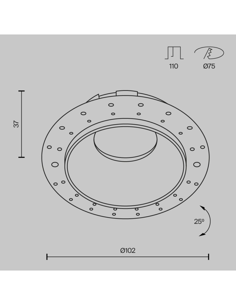 Frameless flush-mounted lamps - trimless - Maytoni Share Flush-mounted Frameless Putty 1xGU10 10W White, Gold Matte DL051-U-2WMG - product kolory-swiatla.pl 7
