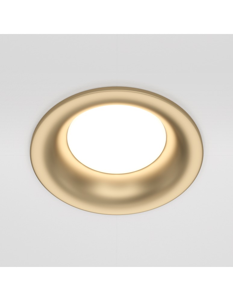 Gold flush-mounted lamps - Maytoni Slim Flush Mounted 1xGU10 50W Gold Mat DL027-2-01-MG - product kolory-swiatla.pl 3