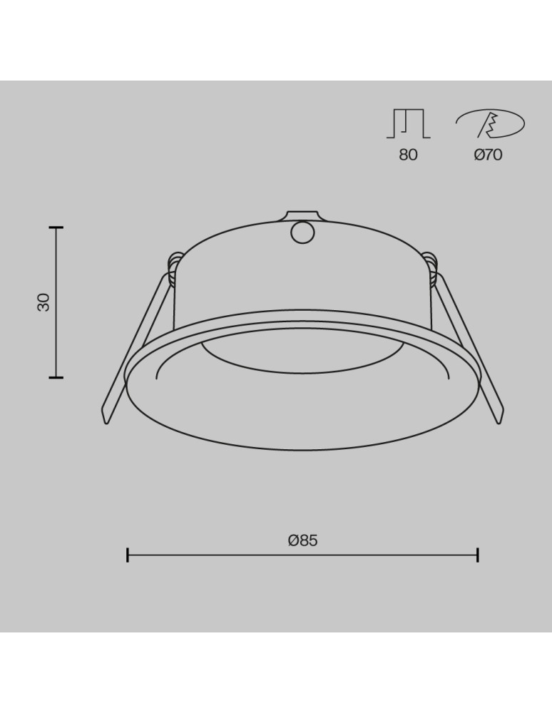 Gold flush-mounted lamps - Maytoni Slim Flush Mounted 1xGU10 50W Gold Mat DL027-2-01-MG - product kolory-swiatla.pl 6