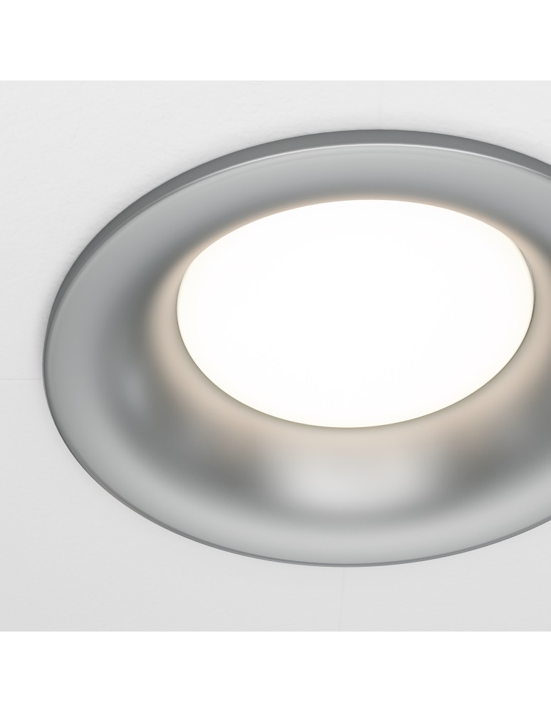 Round flush-mounted lamps - Maytoni Slim Flush Mounted 1xGU10 50W Silver DL027-2-01-S - product kolory-swiatla.pl 2
