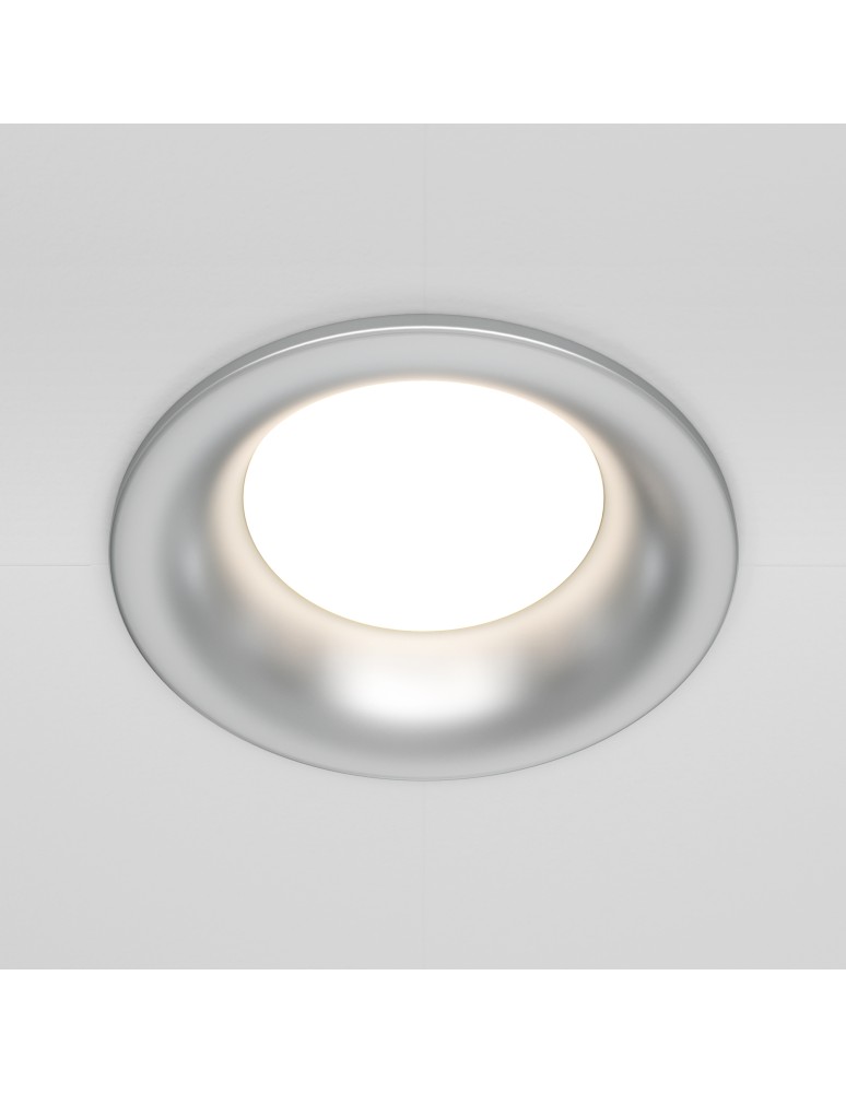 Round flush-mounted lamps - Maytoni Slim Flush Mounted 1xGU10 50W Silver DL027-2-01-S - product kolory-swiatla.pl 3