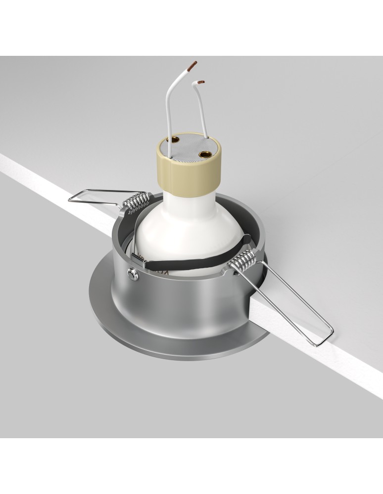 Round flush-mounted lamps - Maytoni Slim Flush Mounted 1xGU10 50W Silver DL027-2-01-S - product kolory-swiatla.pl 4