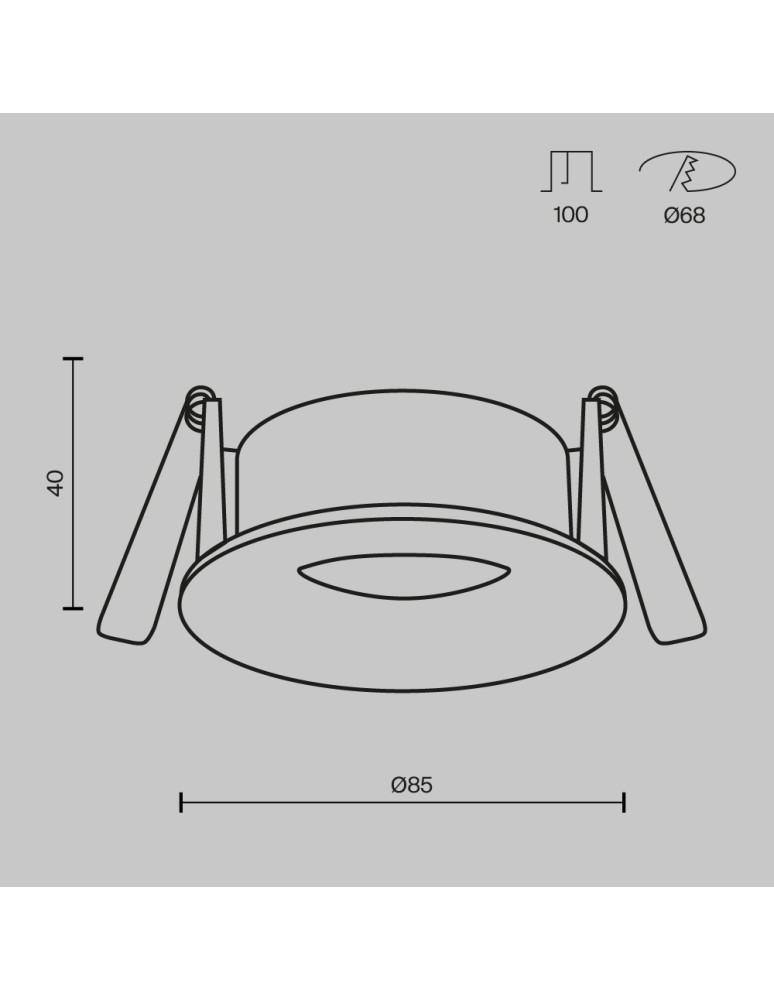 Flush-mounted hermetic lamps - Maytoni Slim Flush Mounted 1xGU10 50W IP65 Black DL088-GU10-RD-B - product kolory-swiatla.pl 6
