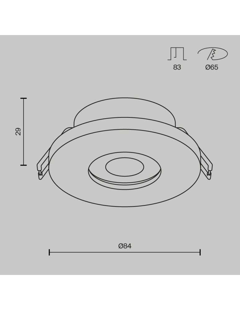 Flush-mounted hermetic lamps - Maytoni Stark Flush Mounted 1xGU10 50W IP65 Black DL083-01-GU10-RD-B - product kolory-swiatla.pl 6