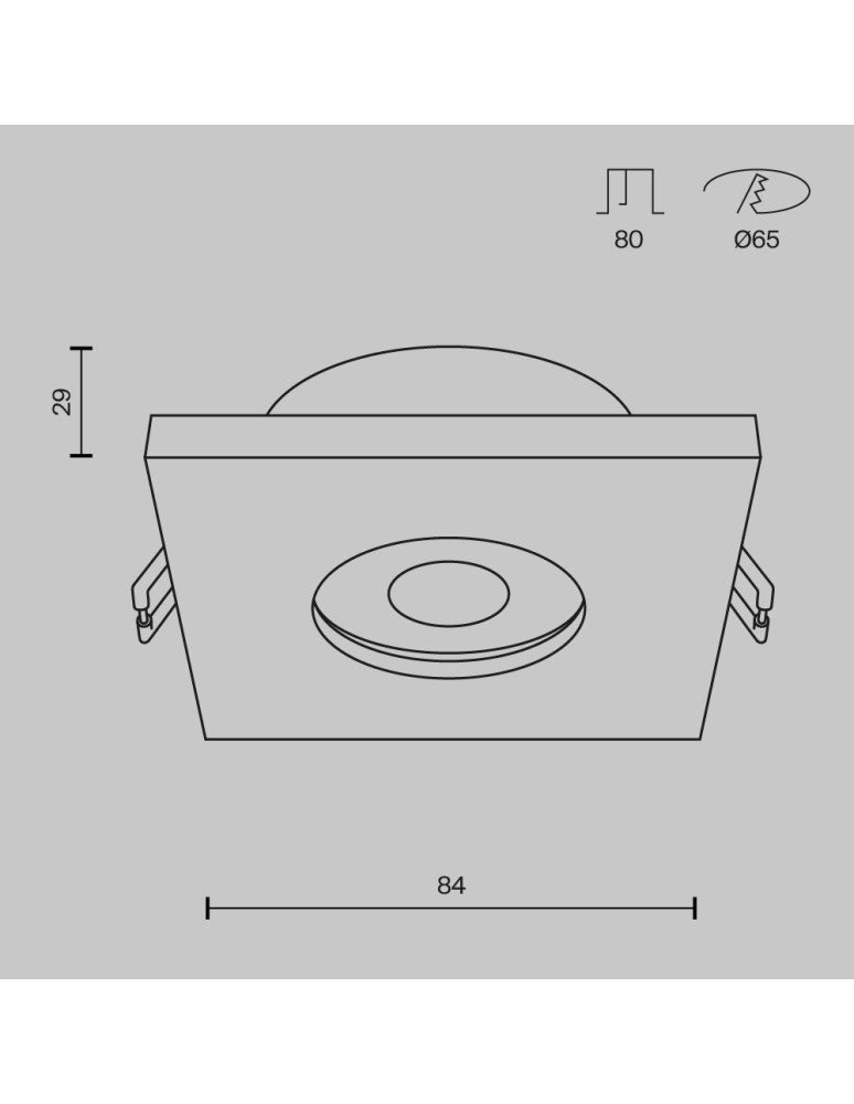 Flush-mounted hermetic lamps - Maytoni Stark Concealed 1xGU10 50W IP65 Silver DL083-01-GU10-SQ-S - product kolory-swiatla.pl 6
