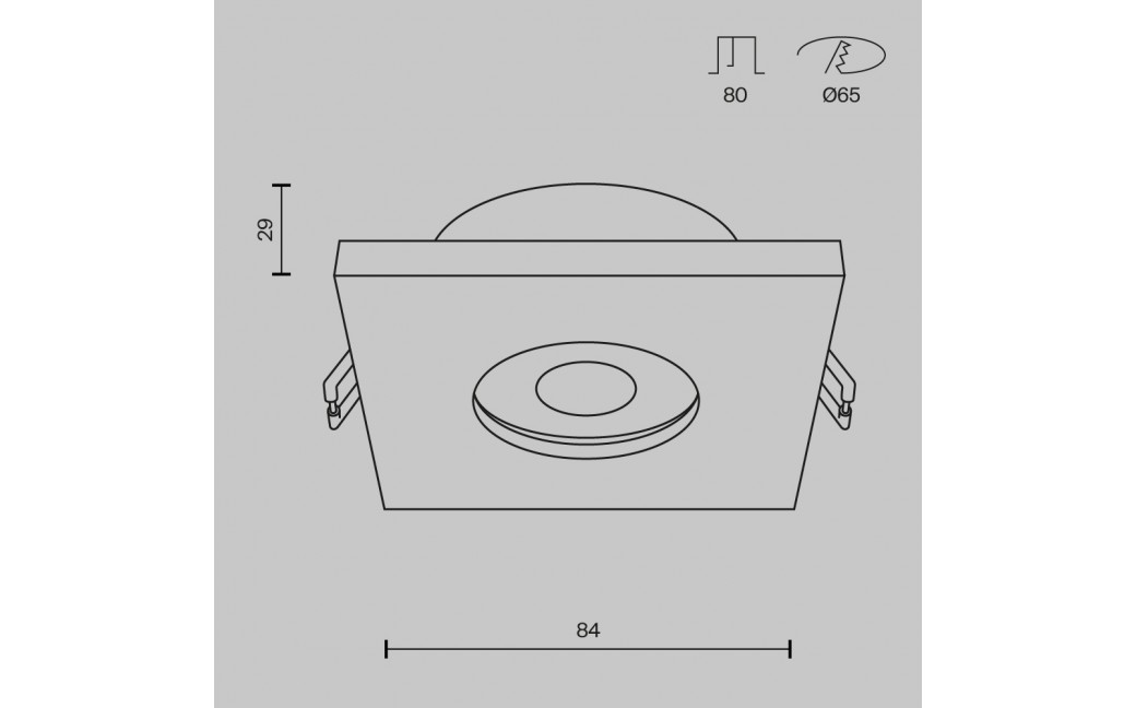 Maytoni Stark Podtynkowa 1xGU10 50W IP65 Srebrny DL083-01-GU10-SQ-S