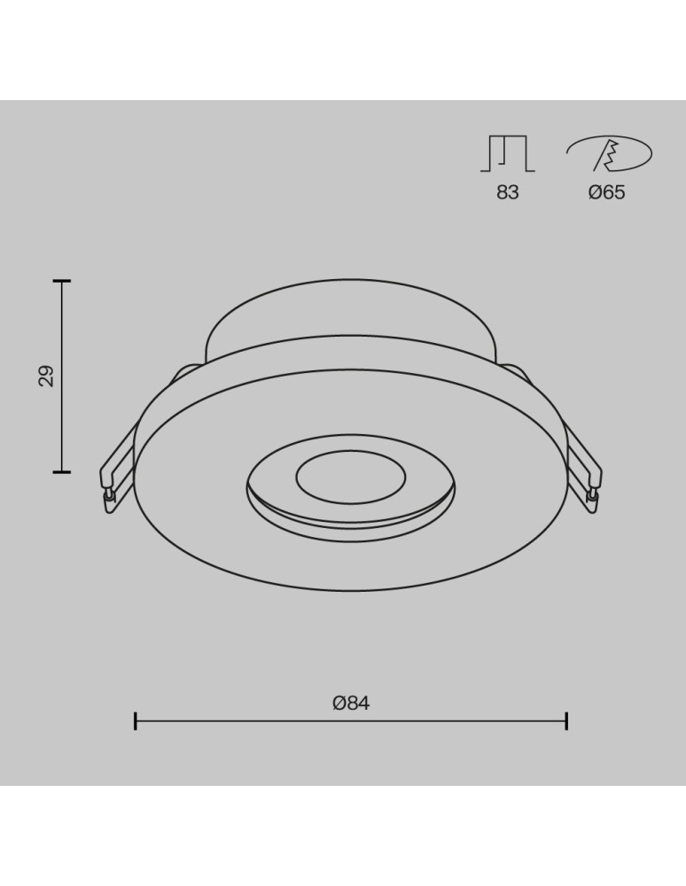 Flush-mounted hermetic lamps - Maytoni Stark Concealed 1xGU10 50W IP65 White DL083-01-GU10-RD-W - product kolory-swiatla.pl 6