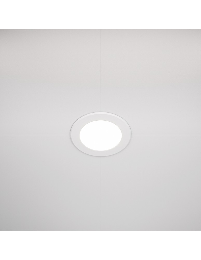 Flush-mounted hermetic lamps - Maytoni Stockton Flush Mount LED 7W 750lm IP44 White DL015-6-L7W - product kolory-swiatla.pl 3