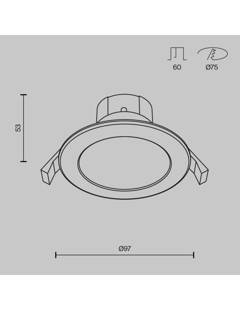 Flush-mounted hermetic lamps - Maytoni Stockton Flush Mount LED 7W 750lm IP44 White DL015-6-L7W - product kolory-swiatla.pl 6