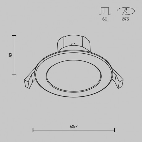 Maytoni Stockton Podtynkowa LED 7W 750lm IP44 Biały DL015-6-L7W