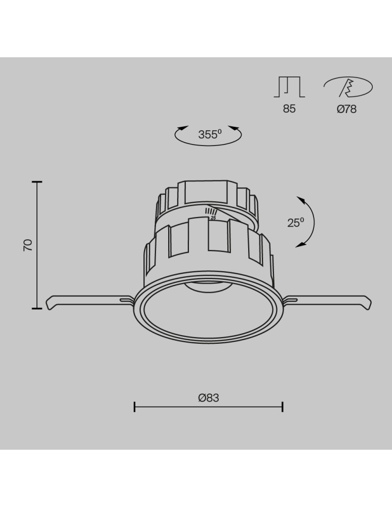 LED flush-mounted lamps - Maytoni Wise flush mount LED 10W 570lm 3000K Black DL057-10W3K-B - product kolory-swiatla.pl 8