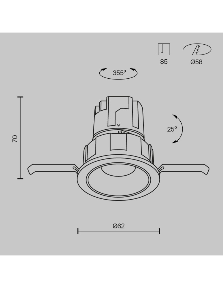 LED flush-mounted lamps - Maytoni Wise Flush Mount LED 7W 400lm 3000K White DL057-7W3K-W. - product kolory-swiatla.pl 9