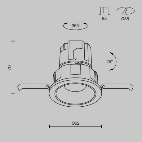 Maytoni Wise Podtynkowa LED 7W 400lm 3000K Biały DL057-7W3K-W