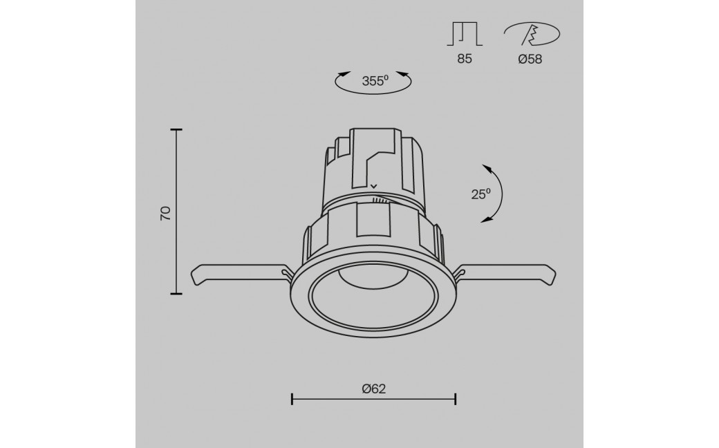 Maytoni Wise Podtynkowa LED 7W 400lm 3000K Biały DL057-7W3K-W