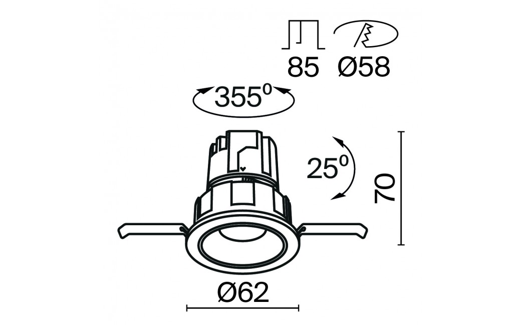 Maytoni Wise Podtynkowa LED 7W 400lm 3000K Biały DL057-7W3K-W