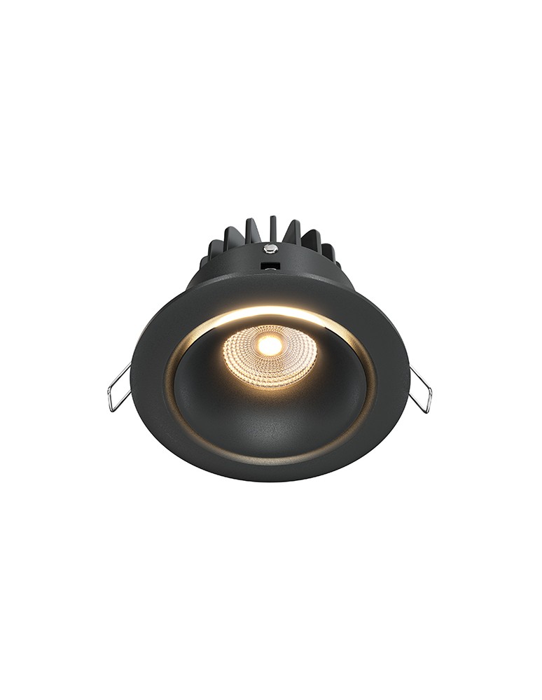 LED flush-mounted lamps - Maytoni Yin Flush Mount LED 12W 760lm 3000K Black DL031-L12W3K-D-B - product kolory-swiatla.pl 1