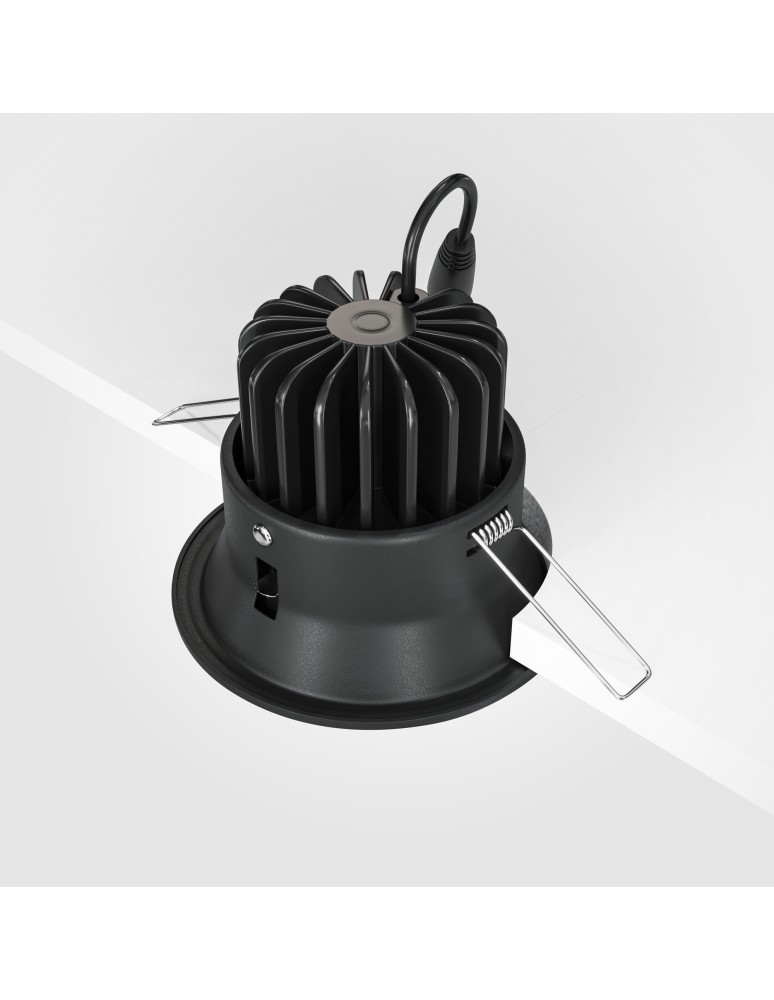 LED flush-mounted lamps - Maytoni Yin Flush Mount LED 12W 760lm 3000K Black DL031-L12W3K-D-B - product kolory-swiatla.pl 4