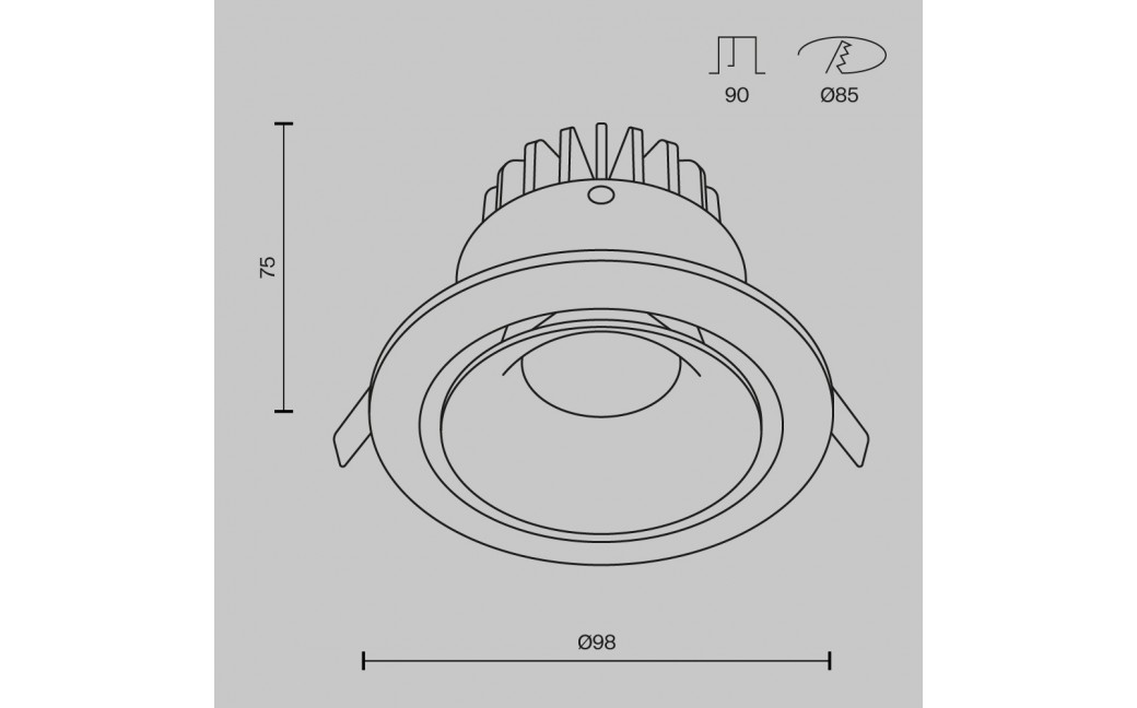 Maytoni Yin Podtynkowa LED 12W 870lm 3000K Biały DL031-L12W3K-D-W