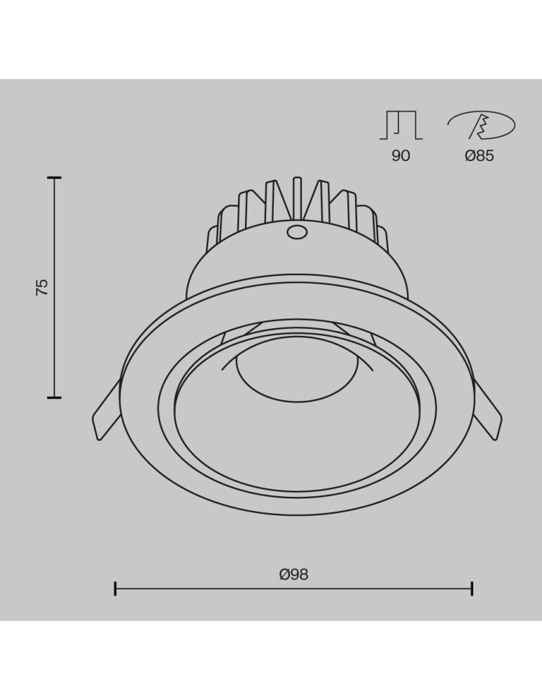 LED flush-mounted lamps - Maytoni Yin Flush Mount LED 12W 830lm 4000K Black DL031-L12W4K-B - product kolory-swiatla.pl 6