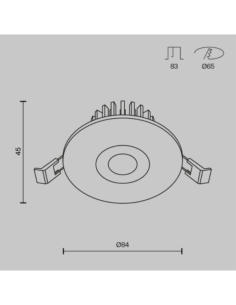 LED flush-mounted lamps - Maytoni Zen Flush Mount LED 7W 500lm 4000K Black DL038-2-L7B4K - product kolory-swiatla.pl 6