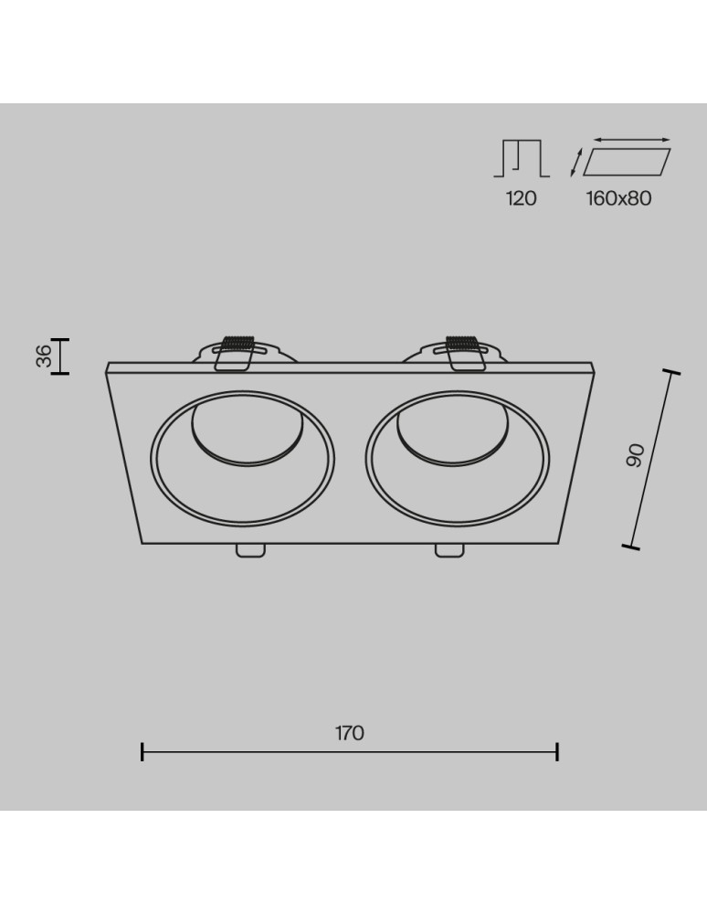Flush-mounted hermetic lamps - Maytoni Zoom Concealed 2xGU10 50W IP65 Black DL033-2-02B - product kolory-swiatla.pl 6