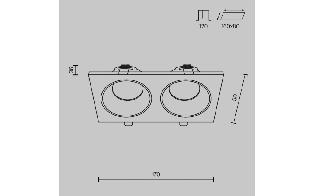 Maytoni Zoom Podtynkowa 2xGU10 50W IP65 Black DL033-2-02B