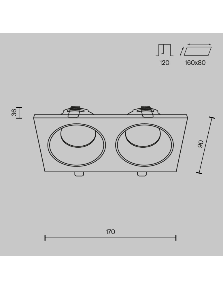 Flush-mounted hermetic lamps - Maytoni Zoom Concealed 2xGU10 50W IP65 White DL033-2-02W - product kolory-swiatla.pl 6