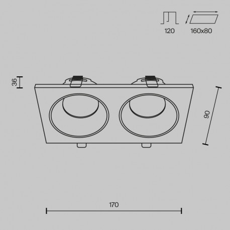 Maytoni Zoom Podtynkowa 2xGU10 50W IP65 Biały DL033-2-02W