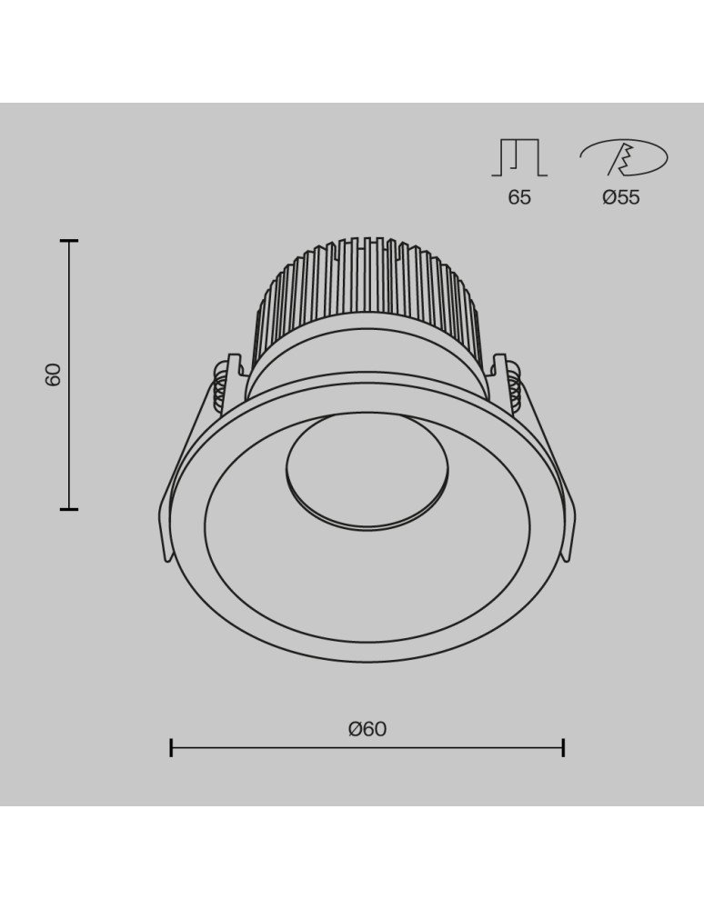 Flush-mounted hermetic lamps - Maytoni Zoom Flush Mount LED 6W 420lm 3000K IP65 Black DL034-01-06W3K-B - product kolory-swiatla.pl 6