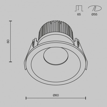 Maytoni Zoom Podtynkowa LED 6W 420lm 3000K IP65 Black DL034-01-06W3K-B