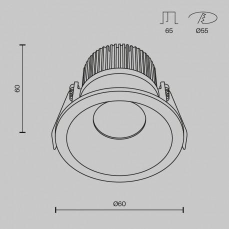 Maytoni Zoom Podtynkowa LED 6W 370lm 3000K IP65 Black DL034-01-06W3K-D-B