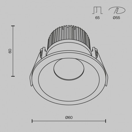 Maytoni Zoom Podtynkowa LED 6W 410lm 4000K IP65 Black DL034-01-06W4K-B