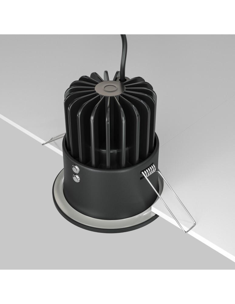 Flush-mounted hermetic lamps - Maytoni Zoom LED flush mount 12W 890lm 3000K IP65 Black DL034-L12W3K-D-B - product kolory-swiatla.pl 4