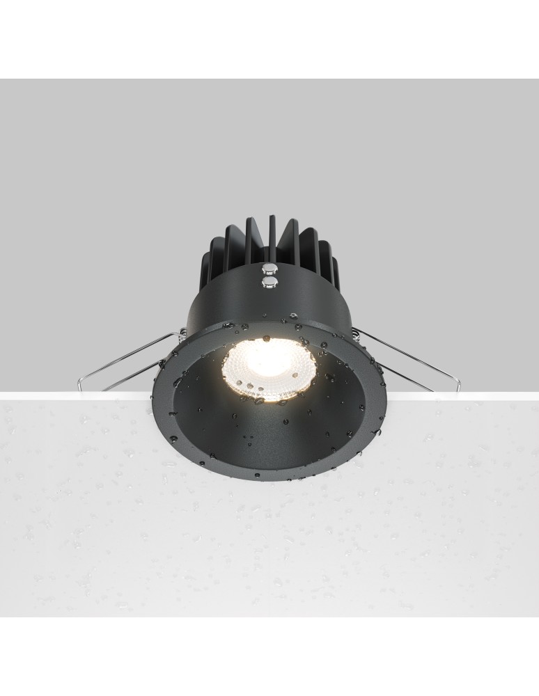 Flush-mounted hermetic lamps - Maytoni Zoom LED flush mount 12W 890lm 3000K IP65 Black DL034-L12W3K-D-B - product kolory-swiatla.pl 5