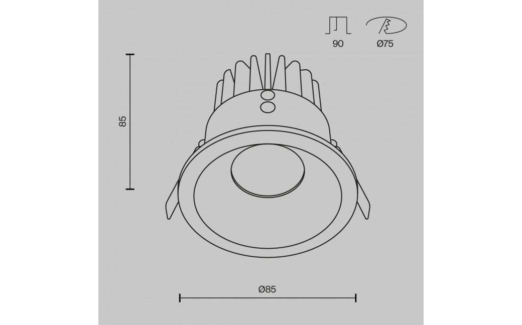 Maytoni Zoom Podtynkowa LED 12W 890lm 3000K IP65 Black DL034-L12W3K-D-B