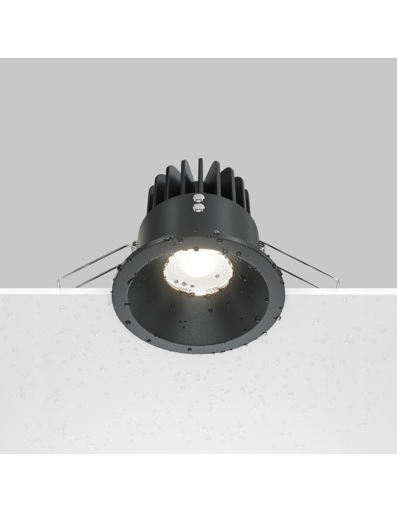Flush-mounted hermetic lamps - Maytoni Zoom LED flush mount 12W 930lm 4000K IP65 Black DL034-L12W4K-D-B - product kolory-swiatla.pl 5