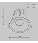 Flush-mounted hermetic lamps - Maytoni Zoom LED flush mount 12W 930lm 4000K IP65 Black DL034-L12W4K-D-B - product 6