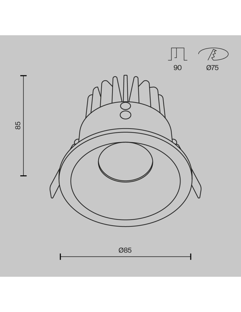 Flush-mounted hermetic lamps - Maytoni Zoom LED flush mount 12W 990lm 4000K IP65 White DL034-L12W4K-D-W. - product kolory-swiatla.pl 6