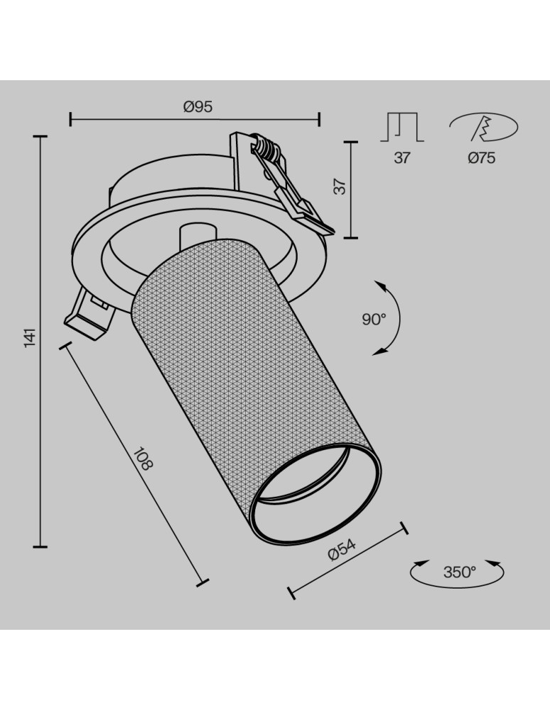 Maytoni Artisan Reflektor Podtynkowy 1xGU10 10W Black C081CL-01-GU10-B