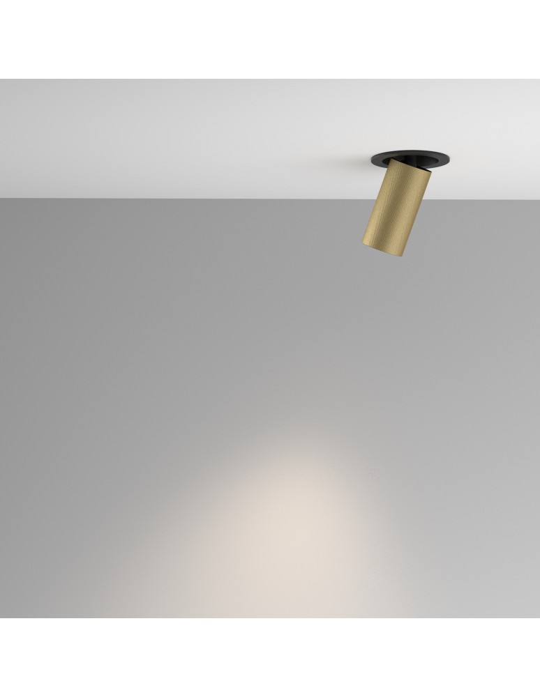 Recessed ceiling spotlights - Maytoni Artisan Flush Mounted Spotlight 1xGU10 10W Black, Gold Matte C081CL-01-GU10-MG - product kolory-swiatla.pl 3