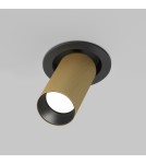 Maytoni Artisan Reflektor Podtynkowy 1xGU10 10W Czarny, Złoty Mat C081CL-01-GU10-MG