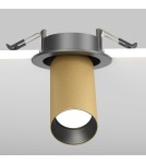 Maytoni Artisan Reflektor Podtynkowy 1xGU10 10W Czarny, Złoty Mat C081CL-01-GU10-MG