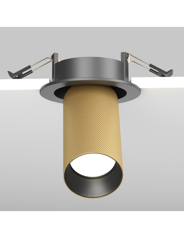 Recessed ceiling spotlights - Maytoni Artisan Flush Mounted Spotlight 1xGU10 10W Black, Gold Matte C081CL-01-GU10-MG - product kolory-swiatla.pl 5