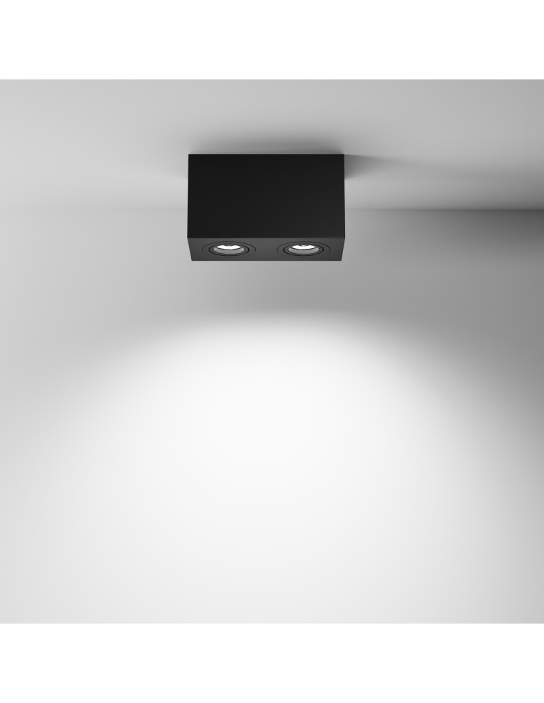 Square ceiling luminaires - Maytoni Atom Ceiling Lamp 2xGU10 50W Black C017CL-02B - product kolory-swiatla.pl 3