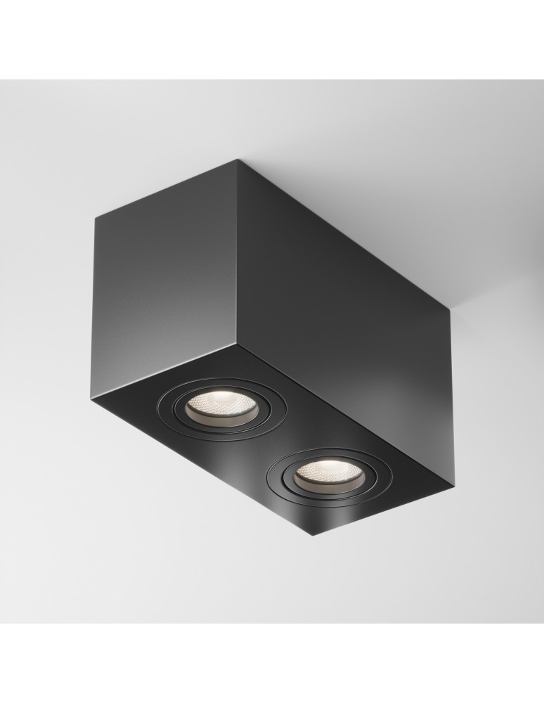 Square ceiling luminaires - Maytoni Atom Ceiling Lamp 2xGU10 50W Black C017CL-02B - product kolory-swiatla.pl 4